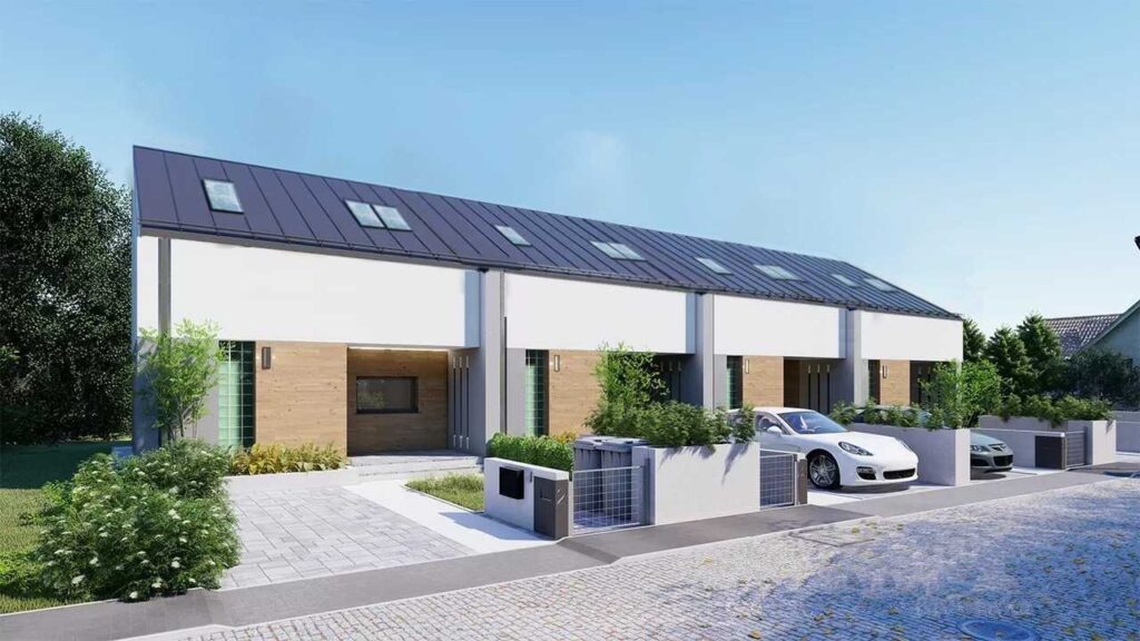 dom szeregowy we stanie deweloperskim